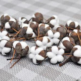 12 Artificial Natural Dried Flowers Simulation Cotton Wedding Room Easter...