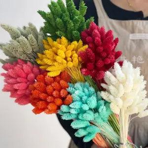 20-60pcs Bunny Tail Natural Plants Colored Grass Boho Wedding Decor Flower