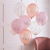 Rose Gold Hen Party Balloon Bundle, Rose Gold Hen Decor, Heart Balloon, Rose Gold Bachelorette Decor, She Said Yes Future Mrs Balloons