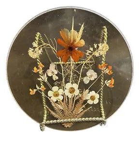 Vintage Handmade Preserved Dried Flowers in Resin Wall Hanging Suncatcher
