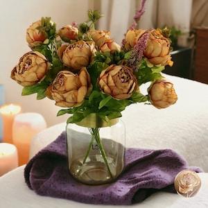 Artificial Peony Bouquet Vintage Silk Peonies Flower, Handmade Flowers, Gifts For Her, Home Decor, Wedding Flower Arrangements