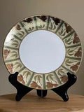 Bavaria Plate Gold Rim Peony Flowers Floral Green Panels