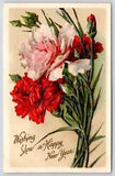 Catherine Klein Flowers~Full Bloom & Buds Red & Pink Carnations~Embossed IAPC