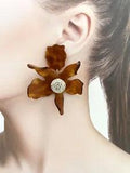 LELE SADOUGHI CRYSTALS LILY EARRINGS Post Back
