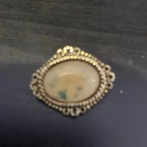 Vintage Pin- CAMCO "God's Love Is With You, Always" Gold-tone w/Flower LILY
