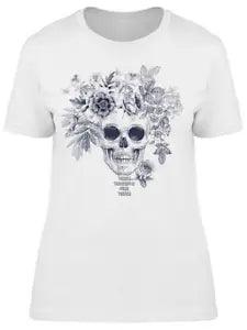 Peonies Flowers On Top Of Skull Tee Women's -Image by Shutterstock