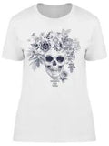 Peonies Flowers On Top Of Skull Tee Women's -Image by Shutterstock
