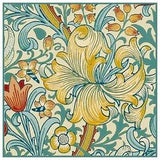 William Morris's Flower Teal Lily Detail Design Counted Cross Stitch Pattern