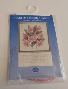 NEW Cross Stitch KIT for Adults~by Coleshill~Pink Lilies~5" X 5.5"