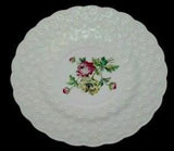 Vintage! Copeland SPODE England Ranunculus Rose White Embossed Flower Plate
