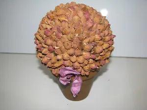 Vintage Dried Rosebud Flower Topiary Plant Home Decor Rose Buds