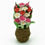 Dollhouse Potted Clay Carnation Flower Scale Miniature Decor Toy Plants 1:12