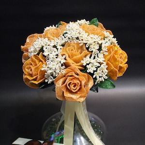 Bridal bouquet, beaded bouquet, rose bouquet, french beaded flower, bridal bouquet, bridal bouquet creative, exclusive bridal bouquet