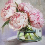 Peony flowers oil painting canvas original art, Floral painting bloom, Pink flower bouquet pink peony wall art, Birthday gift for wife