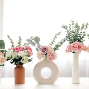Romantic, peony minimalist pastel faux floral bouquet
