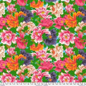 SNOW LEOPARD DESIGNS JACOBS TEMPLE GARDEN PEONY CASCADE FLORAL FABRIC 1/2 YD