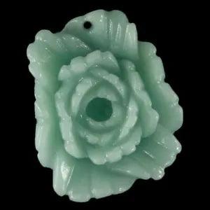 BE06039# Hand Carved Peony Flower Multi-color  Amazonite Pendant Bead Gemstone