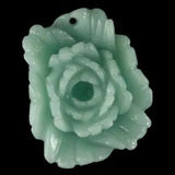 BE06039# Hand Carved Peony Flower Multi-color  Amazonite Pendant Bead Gemstone