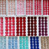 Natural Preserved Mini Roses Colorful Dried Flower Gift Wedding Decoration 21Pcs