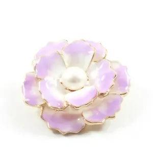 Peony Flower Freshwater Cultured Pearl Brooch 7.5-8.0mm