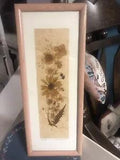 Framed Picture flower Dried Wildflower Handmade Paper Art E Wolfmann artist