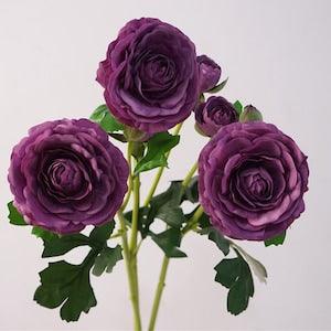 Real Touch Ranunculus Stem with Buds, Fake Buttercup Flower, Artificial Flowers, Home Floral Decor, Wedding Party Arrangement Centerpiece