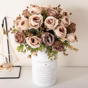 Artificial Flower 5 head Rose 30cm High Quality Silk Fake Flower Wedding Party Living Room Home Decor Bouquet