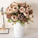 Artificial Flower 5 head Rose 30cm High Quality Silk Fake Flower Wedding Party Living Room Home Decor Bouquet