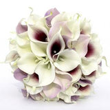 WEDDING BOUQUET Purple Calla Lily Wedding Bouquet, Real To Touch Lavender and Dark Purple Picasso Bouquet
