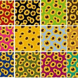 Sunflower Fabric, 100% Cotton Fabric, By the Yard