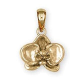 Orchid Jewelry 14k Gold Orchid Pendant Handmade Flower Jewelry OR3-PG