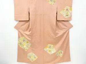 6707925: JAPANESE KIMONO / VINTAGE HOMONGI / PEONY WITH KIKU  & FLOWER