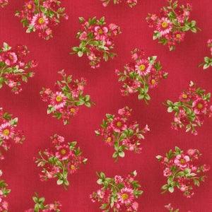 Bouquet of Roses Small Bouquets Woodrose Cotton Fabric by Robert Kaufman BTY