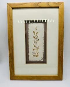 Vintage Pressed Flowers Framed Art - Signed & Dated 1999