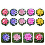 10pcs Floating Flowers for Fountain Artificial Pond Plants Artificial Lily Pads