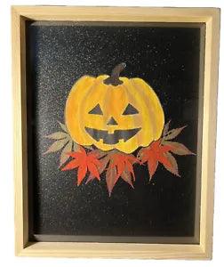 Pumpkin Pressed Leaves Art