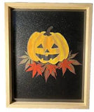 Pumpkin Pressed Leaves Art
