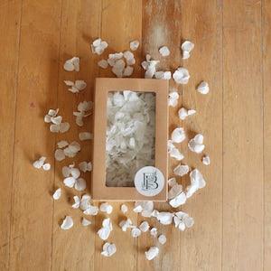 REAL Preserved White Hydrangea tossing petals for flower girl , seen on tik tok, flower girl, exit toss substitute alternative biodegradable