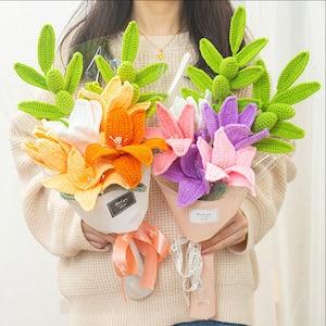 crochet bouquet??Lily??flower ornaments??bouquet wedding??Mother's Day??A gift for her
