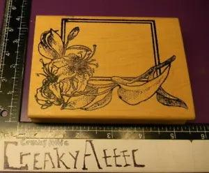 LILIES STAR GAZER FRAME FLOWERS RUBBER STAMP BARN FRA036N CREAKYATTIC