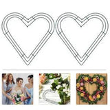 2pcs Wreath Rings Crafts Flower Wire Dried Flowers Wire Wreath Heart