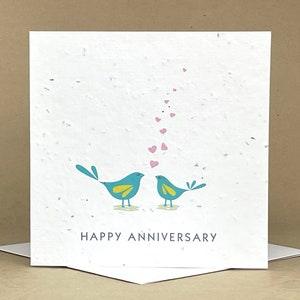 Happy Anniversary Card | Eco Friendly Greeting Card | Seeded Card | Zero Waste Card | Plantable Seed Card | Wildflower Card