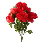 Rich Red Poly Silk Peony Floral Bush