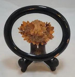 Pressed Dried Flowers Black Oval Frame Stand Dark Academia Vintage Wall Art
