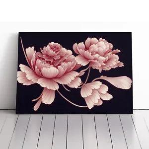 Blissful Peony Flowers Canvas Print Wall Art Framed Picture Home Decor Large