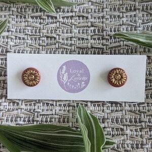 Sunflower Earrings, Polymer Clay Earrings, Minimalist Earrings, Handmade Jewelry, Titanium Earrings, Gifts For Her, Christmas Gifts for Her