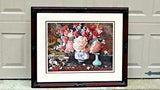 1989c HIGH QUALITY PRINT"PEONIES"COMPOSITION OF FLOWERS IN CHINESE VASE