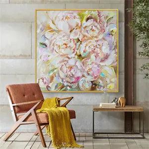 Peony Flowers hand-painted Oil Painting Significantly Restaurant Entrance