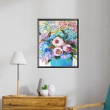Handmade roses painting Original flower artwork Nature painting Artwork flower bouquet Floral acrylic art Joyful art Blue bouquet