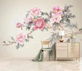 3D Red Peony Flower ZHUA2665 Wallpaper Wall Murals Removable Self-adhesive Amy